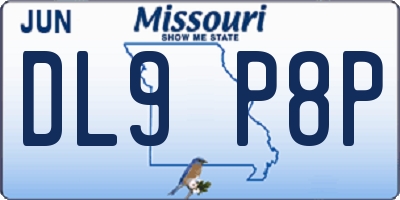 MO license plate DL9P8P