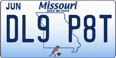 MO license plate DL9P8T