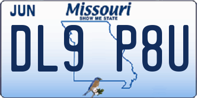 MO license plate DL9P8U