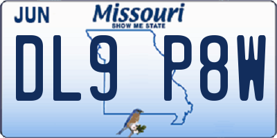 MO license plate DL9P8W