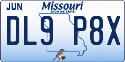 MO license plate DL9P8X