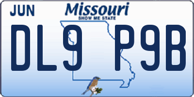 MO license plate DL9P9B