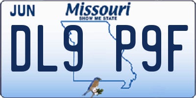 MO license plate DL9P9F