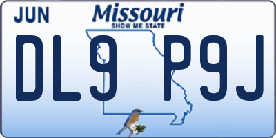 MO license plate DL9P9J