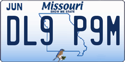 MO license plate DL9P9M