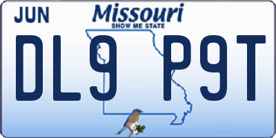 MO license plate DL9P9T