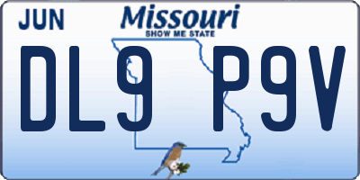 MO license plate DL9P9V