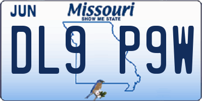 MO license plate DL9P9W