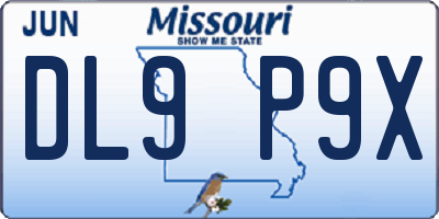MO license plate DL9P9X