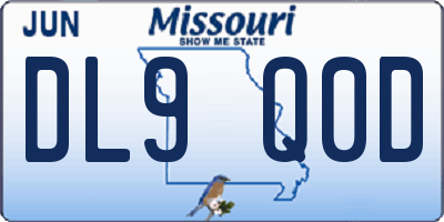 MO license plate DL9Q0D