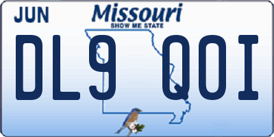 MO license plate DL9Q0I