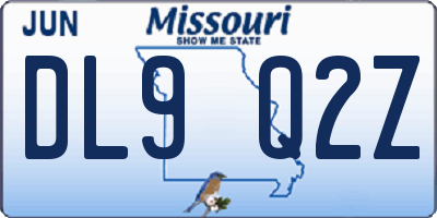 MO license plate DL9Q2Z
