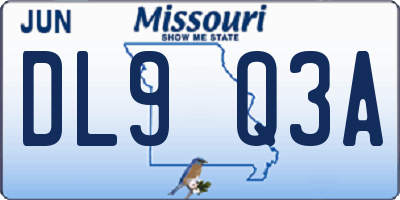 MO license plate DL9Q3A