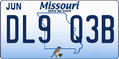MO license plate DL9Q3B
