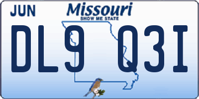 MO license plate DL9Q3I