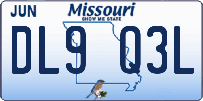 MO license plate DL9Q3L
