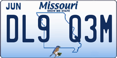 MO license plate DL9Q3M