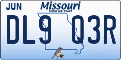 MO license plate DL9Q3R