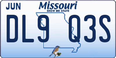 MO license plate DL9Q3S
