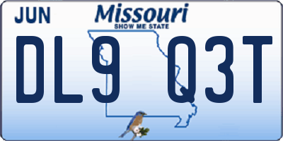 MO license plate DL9Q3T