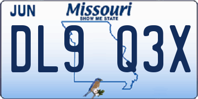MO license plate DL9Q3X