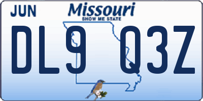MO license plate DL9Q3Z