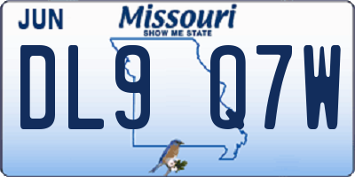 MO license plate DL9Q7W