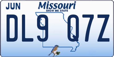 MO license plate DL9Q7Z
