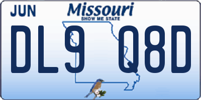 MO license plate DL9Q8D
