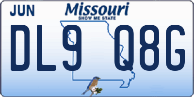 MO license plate DL9Q8G