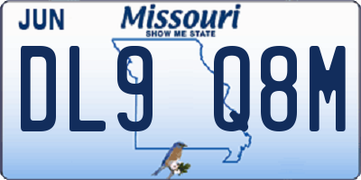 MO license plate DL9Q8M