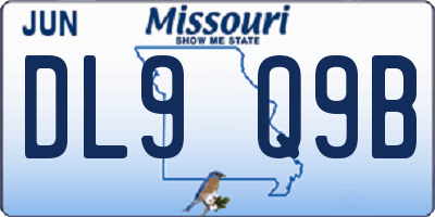 MO license plate DL9Q9B