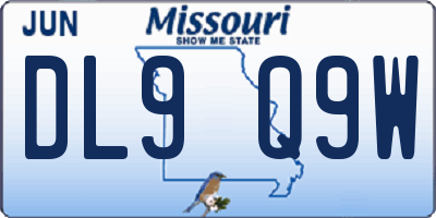 MO license plate DL9Q9W