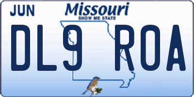 MO license plate DL9R0A