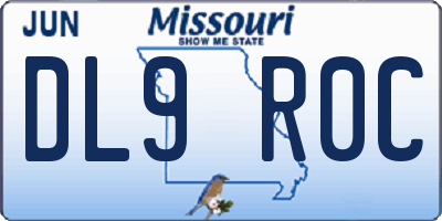 MO license plate DL9R0C