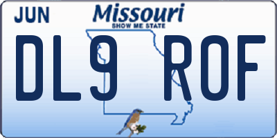 MO license plate DL9R0F