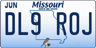 MO license plate DL9R0J