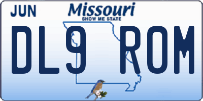 MO license plate DL9R0M