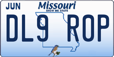 MO license plate DL9R0P