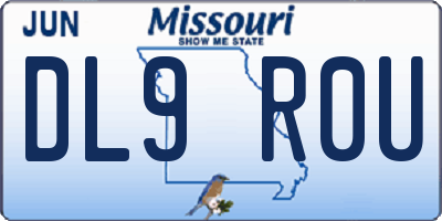 MO license plate DL9R0U