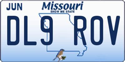 MO license plate DL9R0V