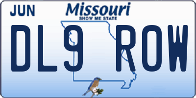 MO license plate DL9R0W