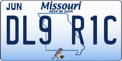 MO license plate DL9R1C