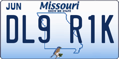 MO license plate DL9R1K