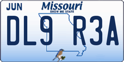 MO license plate DL9R3A