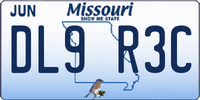 MO license plate DL9R3C