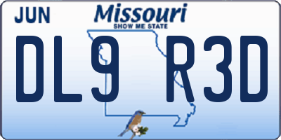 MO license plate DL9R3D