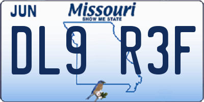 MO license plate DL9R3F