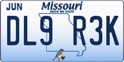 MO license plate DL9R3K