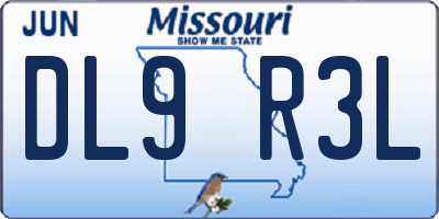 MO license plate DL9R3L